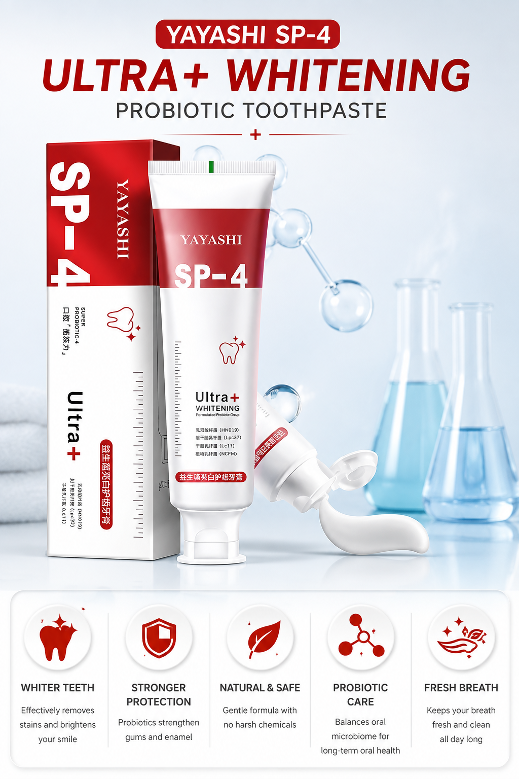 Sp-4 PROBIOTIC WHITENING TOOTHPASTE (BUY 1 GET 1 FREE)